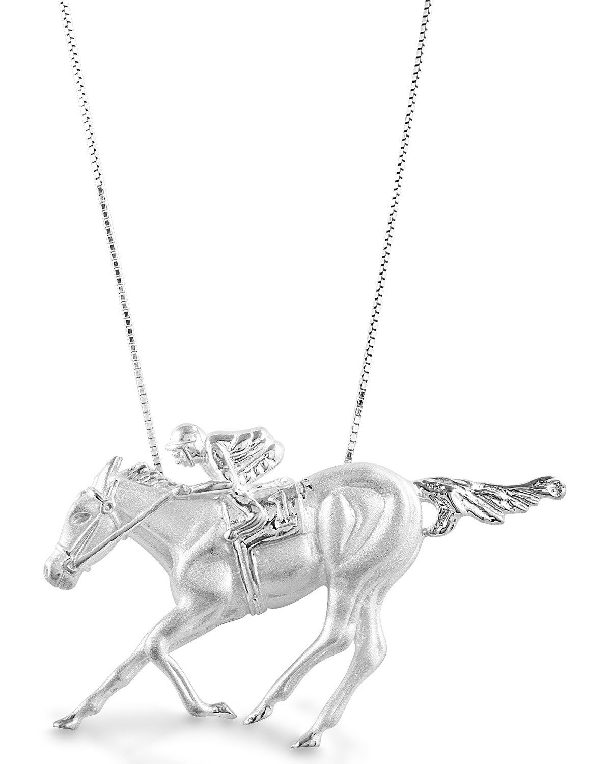 Kelly Herd Women's Race Horse & Jockey Necklace, Silver, hi-res