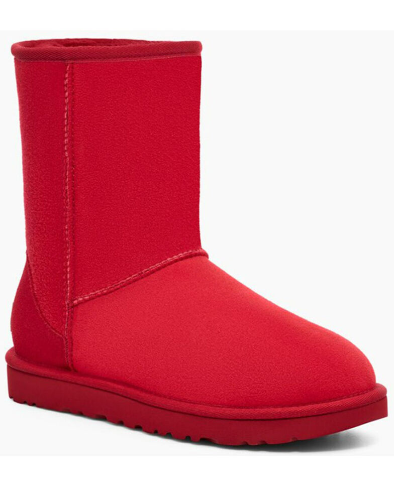 Ugg Women's Classic Short II Pull-On Boots - Round Toe, Red, hi-res