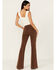 Image #3 - Shyanne Women's Pinecone High Rise Stretch Flare Jeans, Medium Brown, hi-res