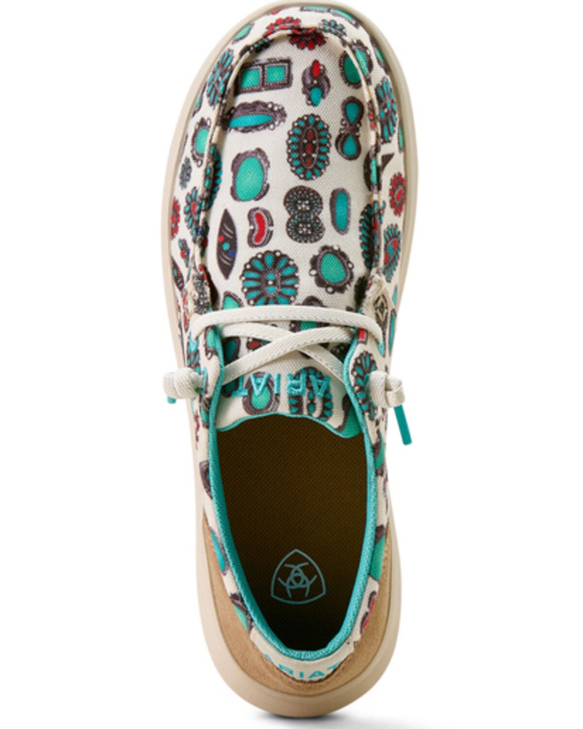 Image #4 - Ariat Women's Hilo Jewelry Casual Shoes - Moc Toe, Turquoise, hi-res