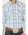 Wrangler 20x Men's Plaid Print Long Sleeve Snap Western Shirt, Teal, hi-res