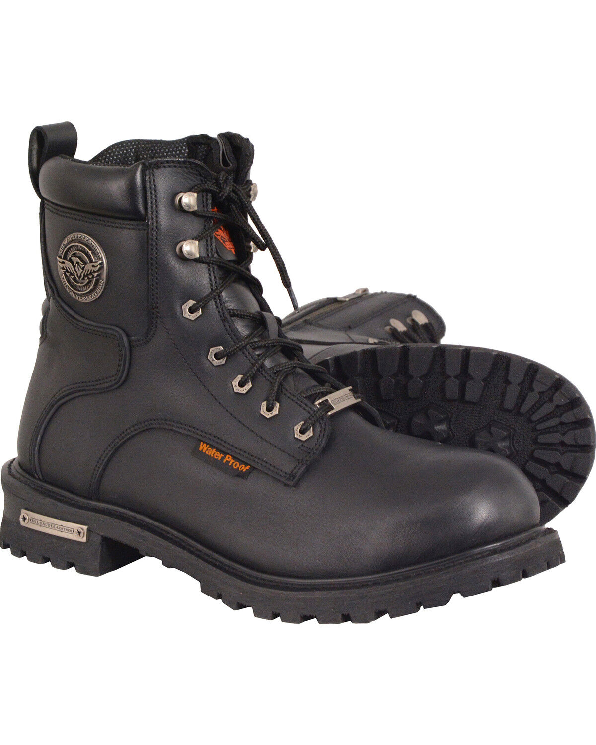 Image #1 - Milwaukee Leather Men's Waterproof Logger Boots - Round Toe, Black, hi-res