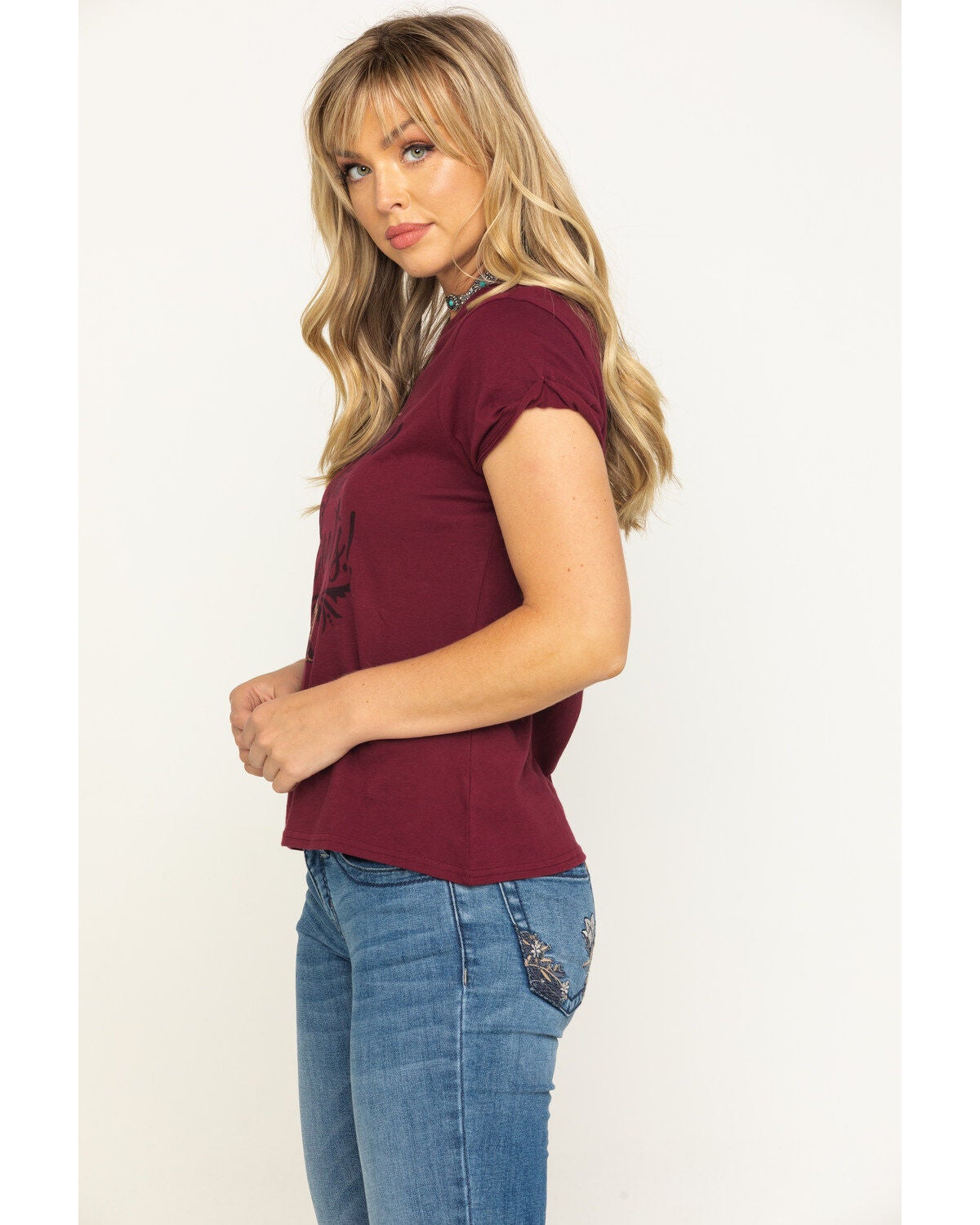 Image #3 - Shyanne Women's Wine Kick Up Your Boots Graphic Tee, , hi-res