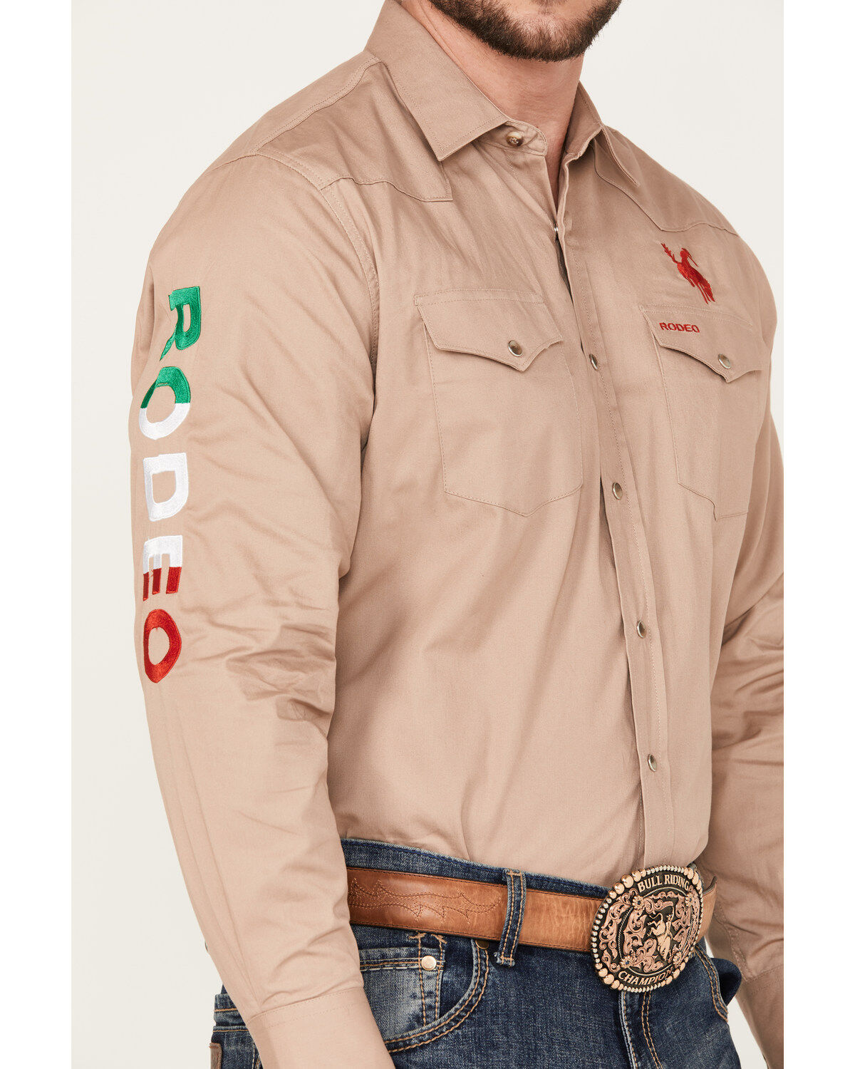 Rodeo Clothing Men's Mexico Flag Long Sleeve Snap Western Rodeo Clothing Men's Mexico Flag Long Sleeve Snap Western
