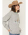 Image #2 - Bailey Rose Women's Embroidered Duck Sweater, Grey, hi-res