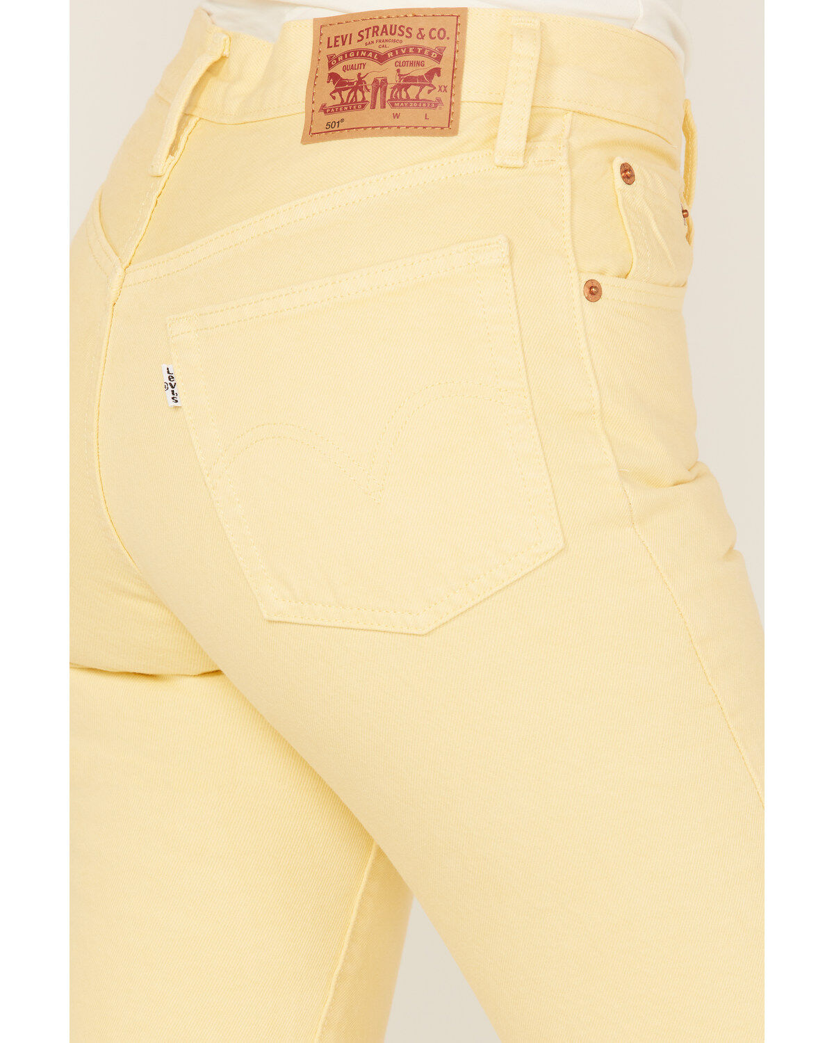 Image #4 - Levi's Women's 501 High Rise Straight Cropped Jeans, Yellow, hi-res
