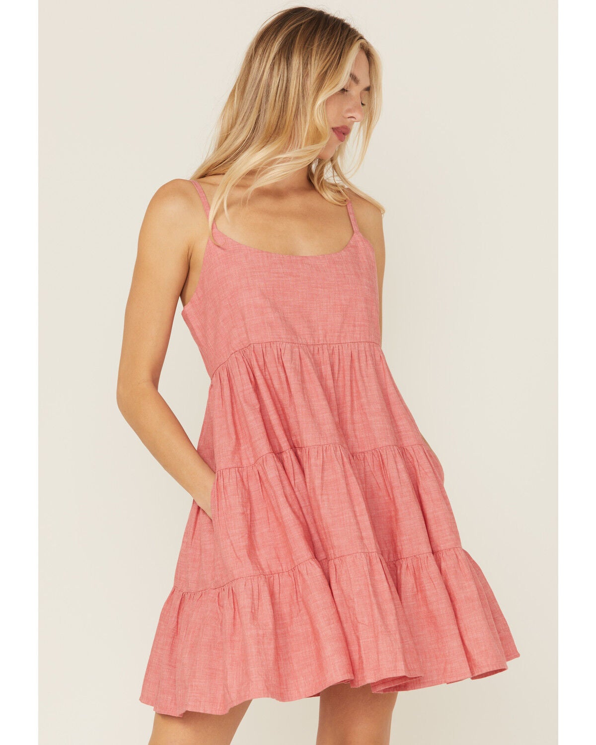 Wrangler Retro Women's Tiered Mini Dress, Red, hi-res