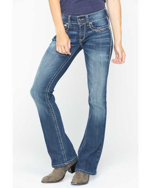 Ariat Women's R.E.A.L Mid Rise Entwined Bootcut Jeans | Boot Barn