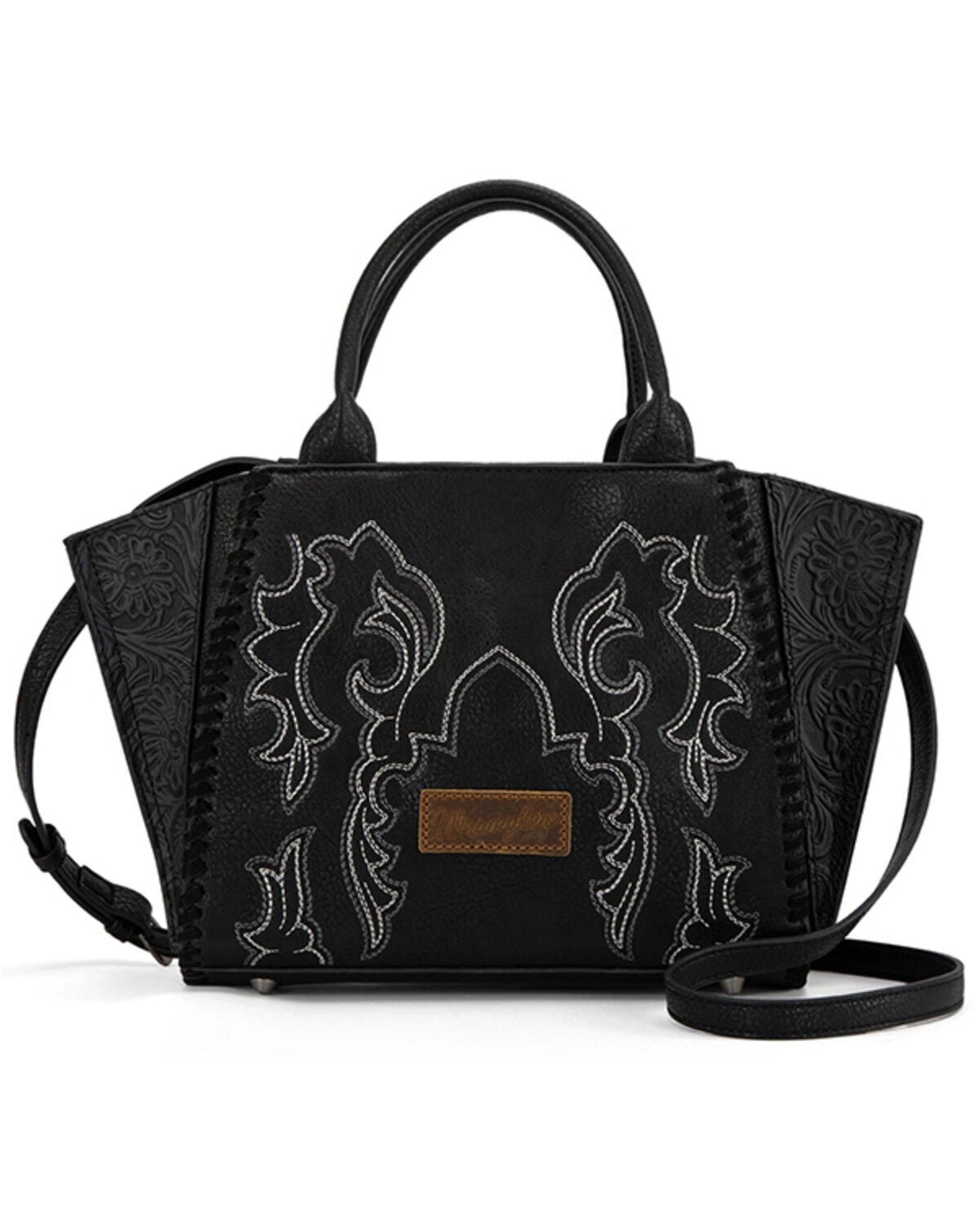 Image #1 - Wrangler Women's Jessie Tooled Concealed Carry Crossbody Bag, Black, hi-res