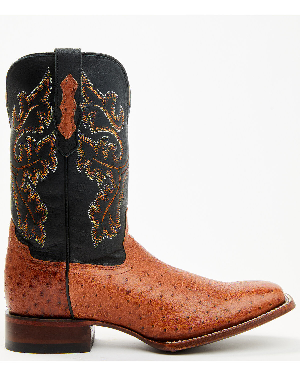 Image #2 - Cody James Men's Exotic Ostrich Western Boots - Broad Square Toe, Cognac, hi-res