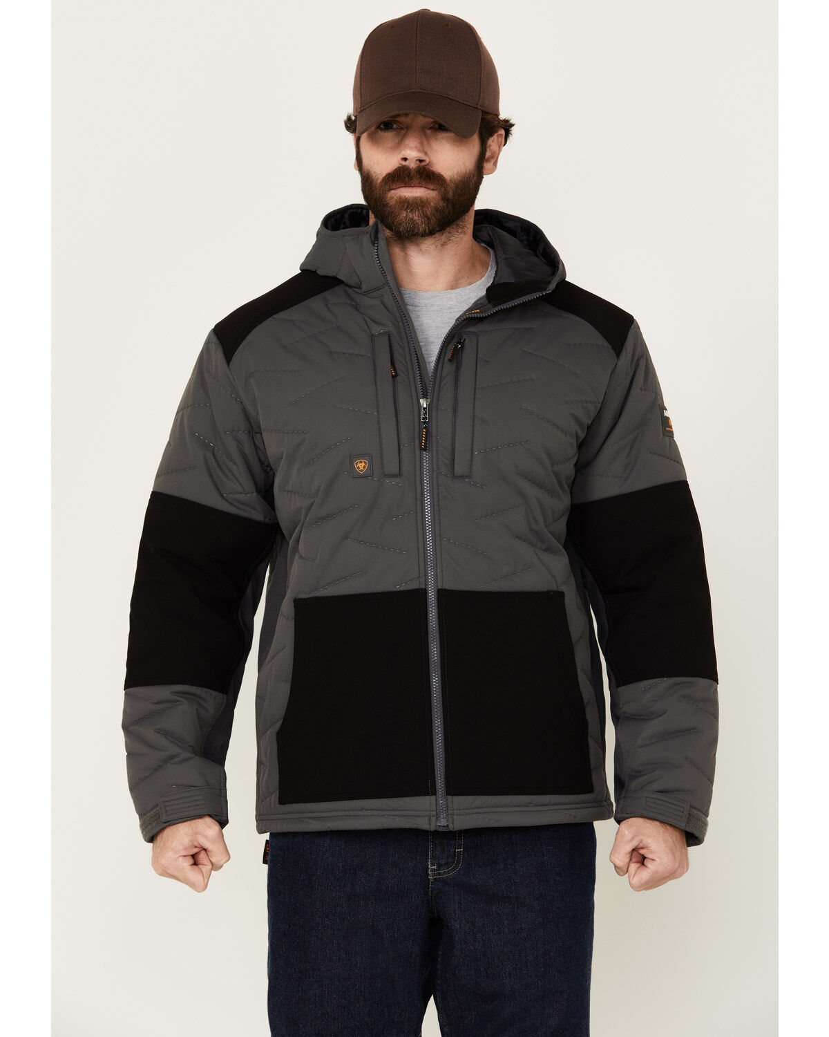 Image #1 - Ariat Men's Rebar Winter Cloud 9 Water Resistant Insulated Jacket, Grey, hi-res