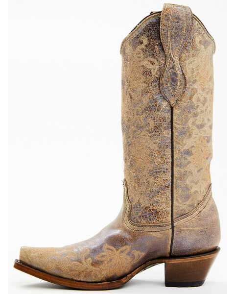 Image #3 - Circle G Women's Brown Floral Embroidery Western Boots - Snip Toe, Brown, hi-res