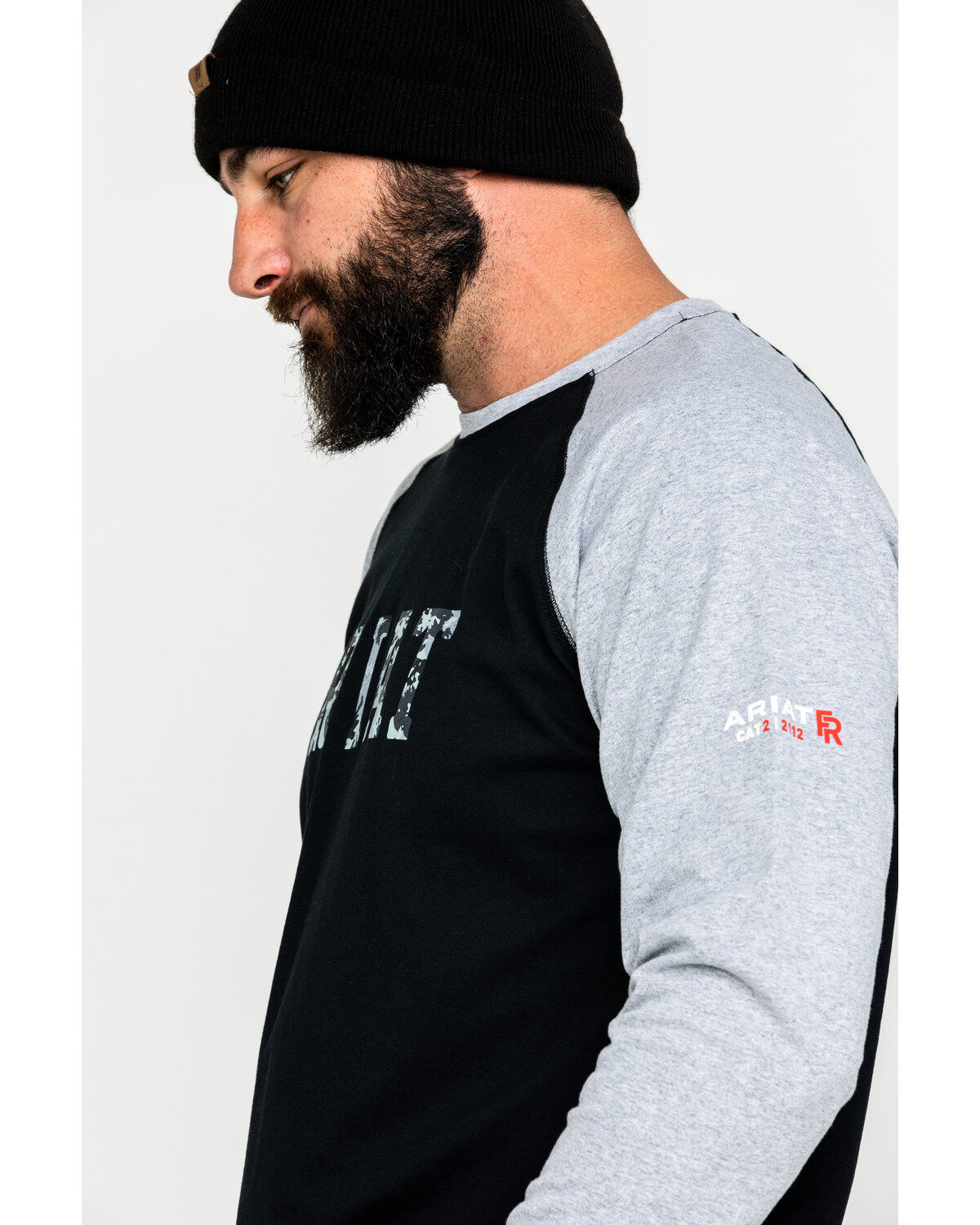 Image #3 - Ariat Men's FR Baseball Logo Crew Long Sleeve Work T-Shirt , , hi-res