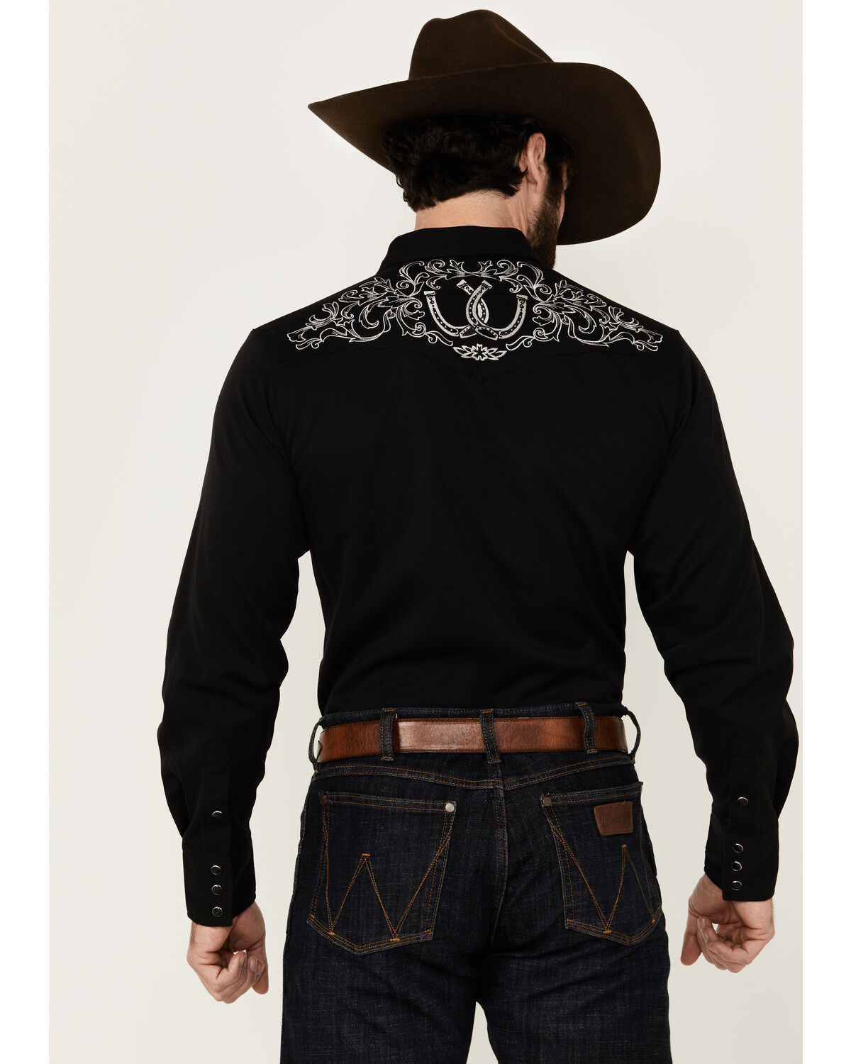 Product Name:  Roper Men's Old West Horseshoe Embroidered Long Sleeve Snap Western Shirt