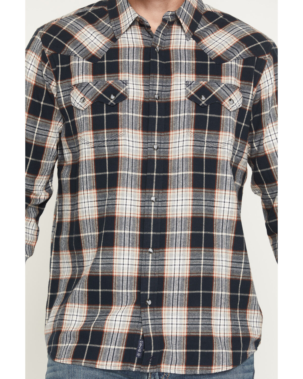 Moonshine Spirit Men's Dark Forest Plaid Print Long Sleeve Snap Flannel Shirt