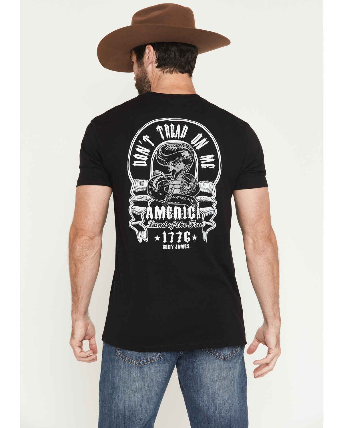 Image #4 - Cody James Men's Don't Tread On Me Short Sleeve Graphic T-Shirt, Black, hi-res
