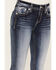 Miss Me Women's Medium Wash Mid Rise Cross Rhinestone Embroidered Bootcut Jeans, Blue, hi-res