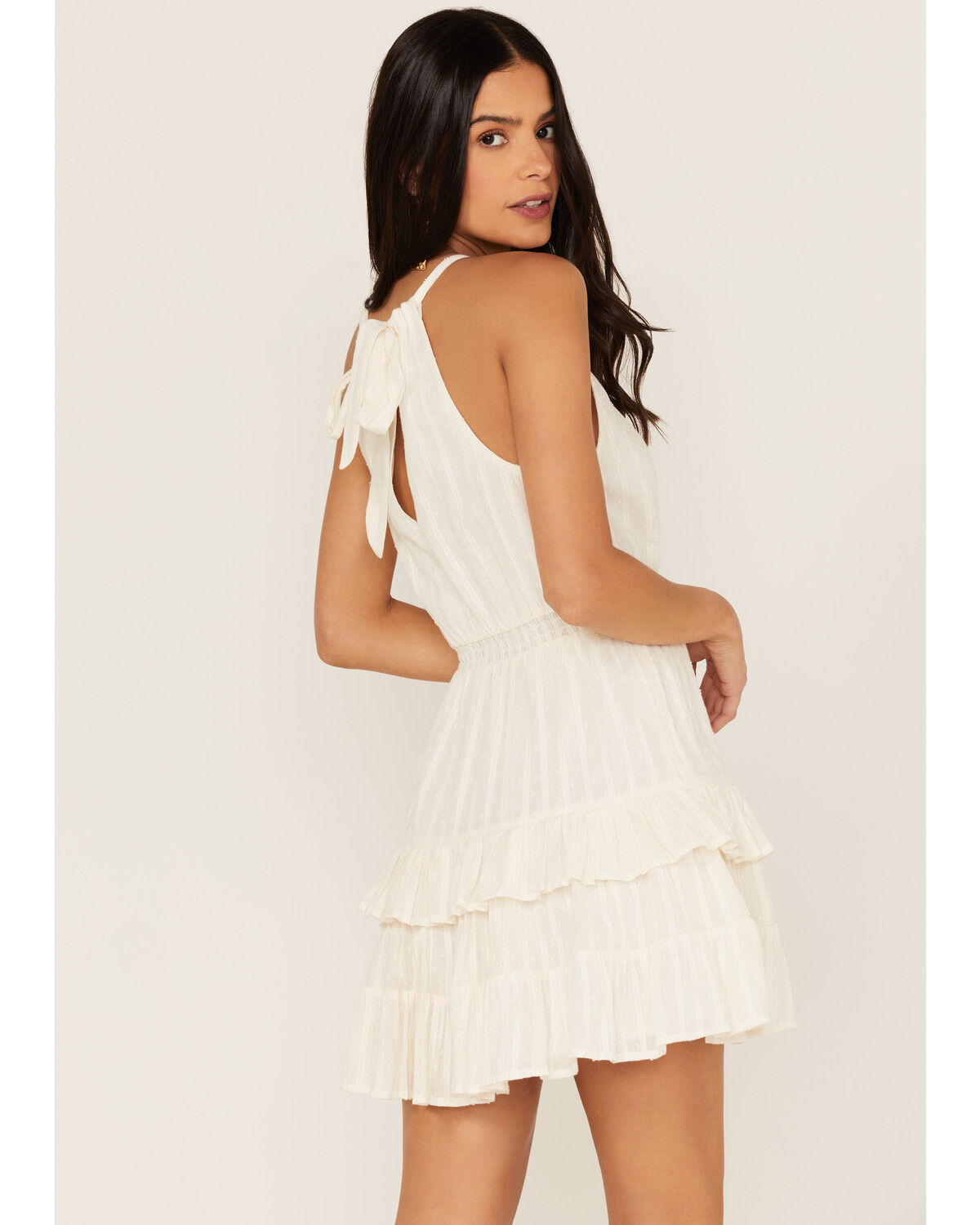 Image #4 - Shyanne Women's Swiss Dot Embroidered Halter Neck Dress, , hi-res
