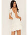 Shyanne Women's Swiss Dot Embroidered Halter Neck Dress, White, hi-res
