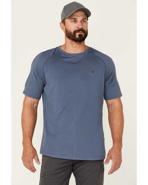 ATG by Wrangler Men's All-Terrain Vintage Indigo Performance Short Sleeve T-Shirt , Blue, hi-res