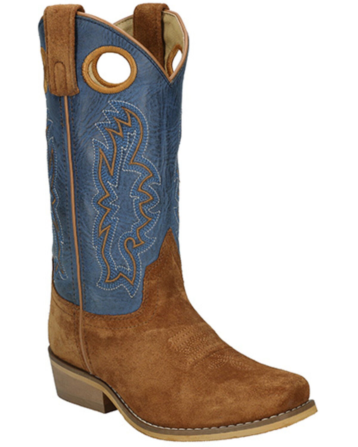 Smoky Mountain Boys' Whichita Western Boots - Square Toe, Brown/blue, hi-res