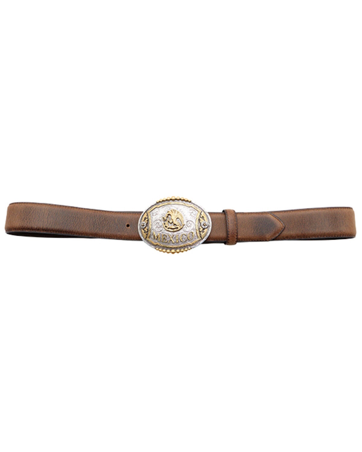 Image #3 - Cody James Men's Mexican Flat Buckle Belt, Brown, hi-res