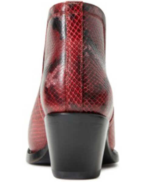 Image #3 - Ariat Women's Dixon Snake Print Western Booties - Snip Toe, Red, hi-res