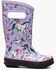 Bogs Girls' Unicorn Rain Boots - Round Toe, Lavender, hi-res