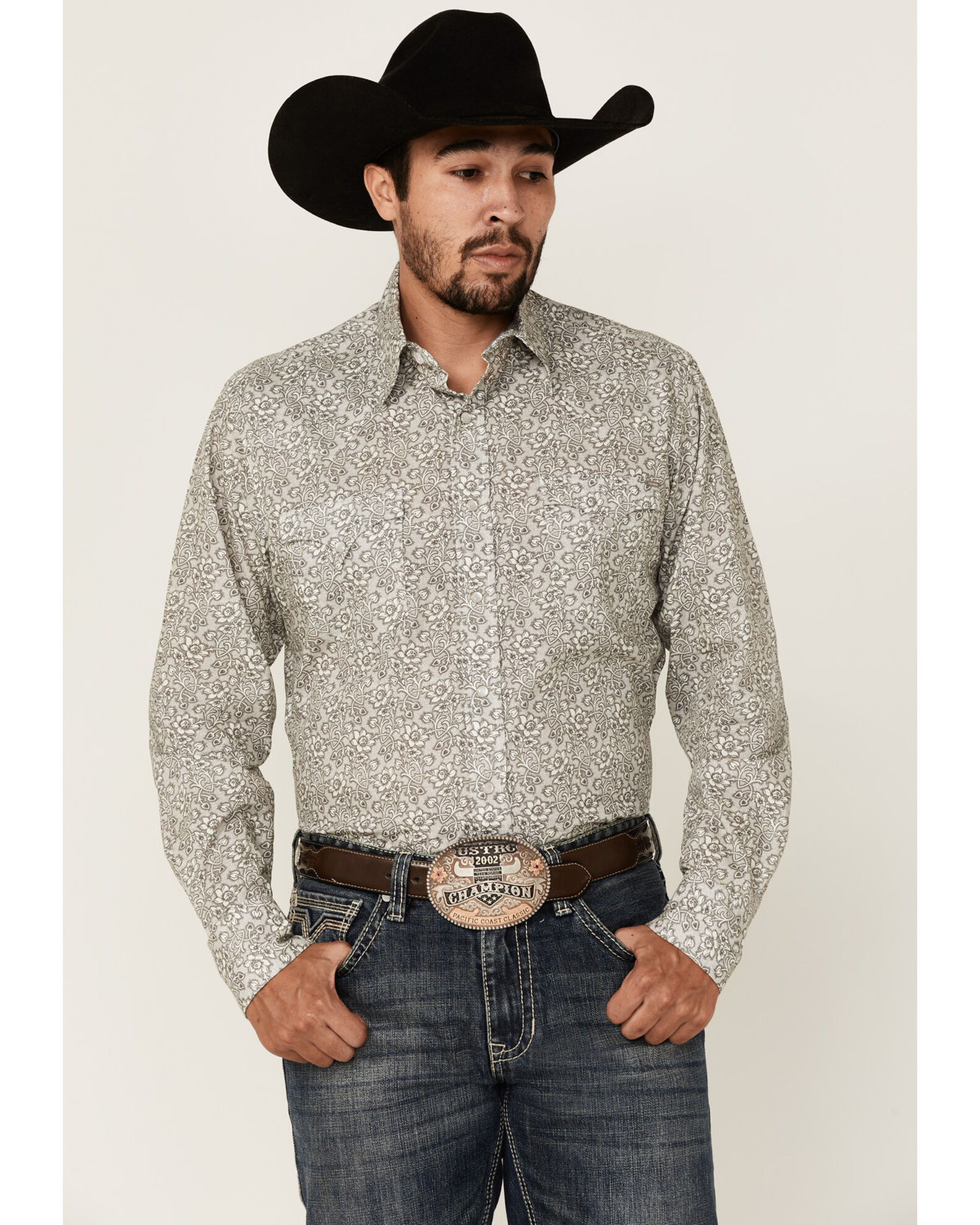 Floral pearl snap shirt clearance