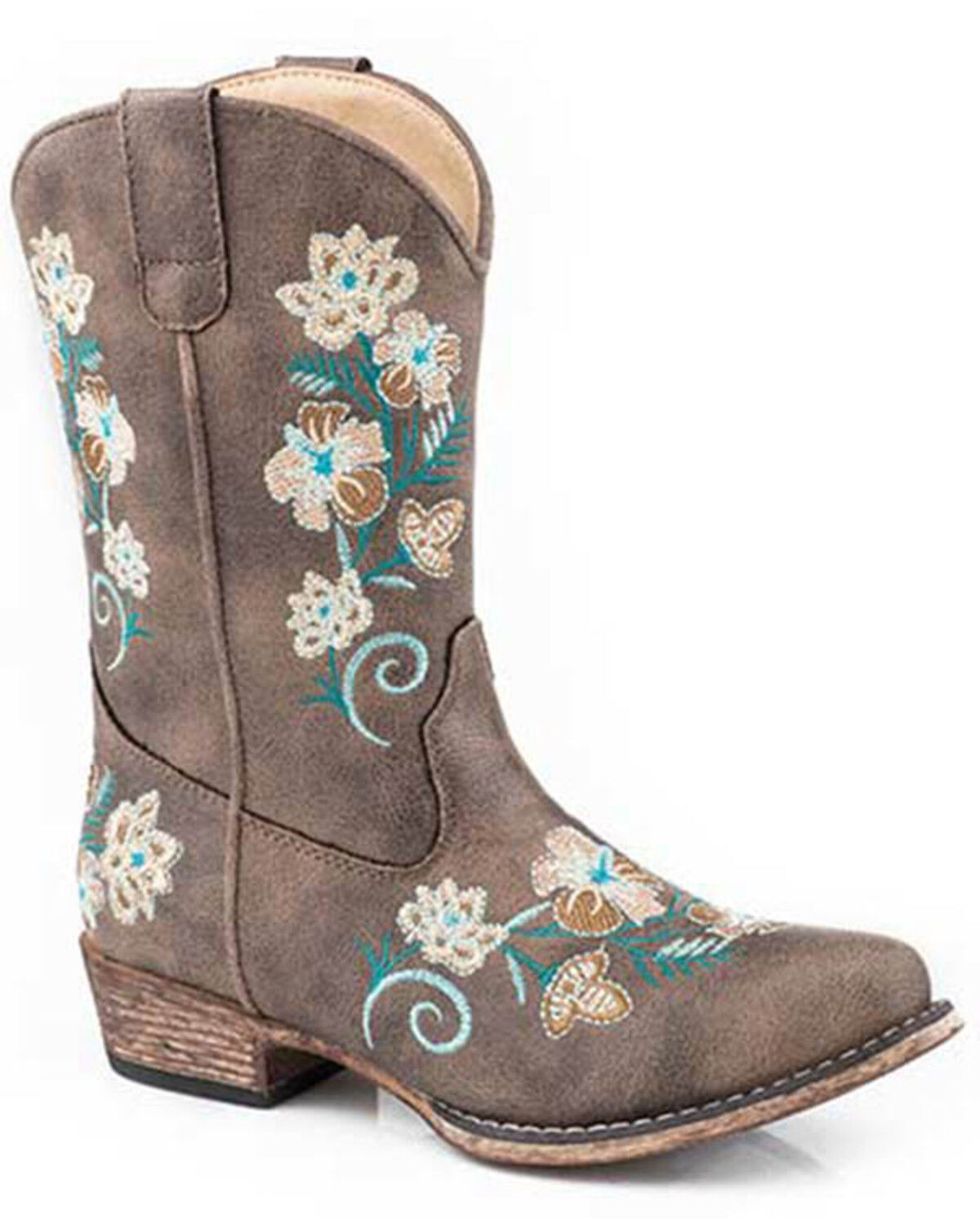 Image #1 - Roper Little Girls' Juliet Western Boots - Snip Toe, Brown, hi-res