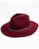 Image #1 - Shyanne Women's Burgundy Sienna Wool Felt Western Hat , Black, hi-res