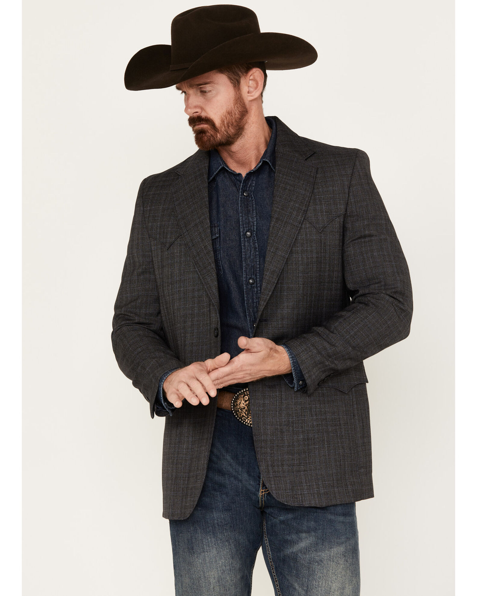 Circle S Men s Plaid Print Houston Window Pane Sportcoat Boot Barn