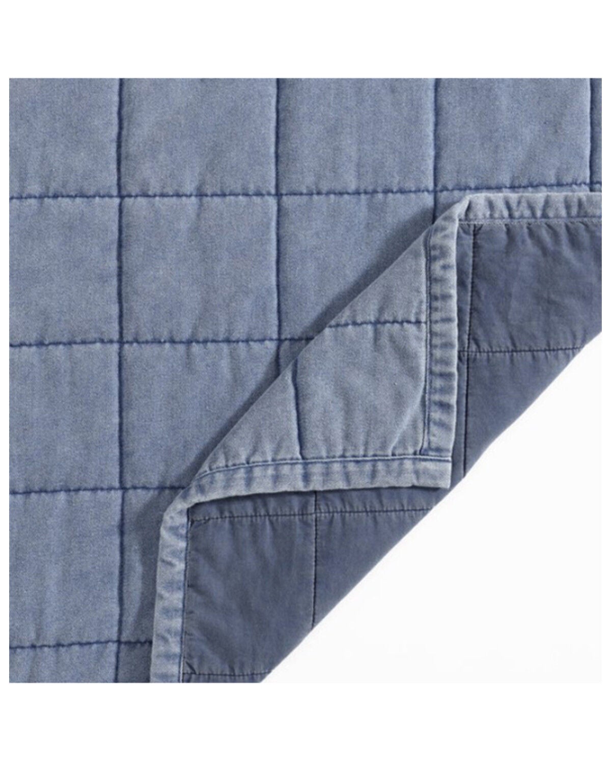 Image #3 - HiEnd Accents Stonewashed Denim Twin Size Quilt Set - 2 Piece, Blue, hi-res