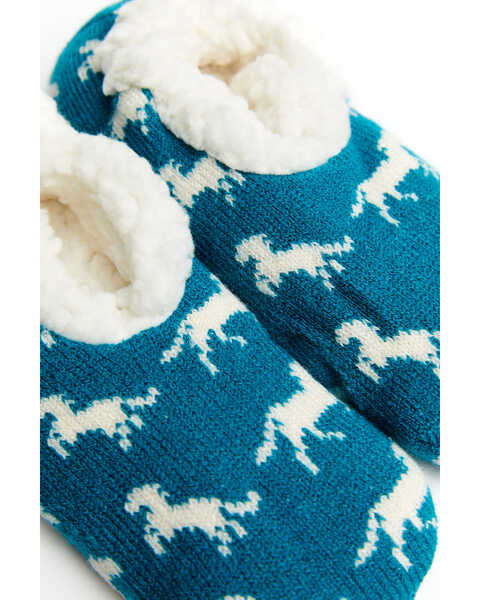 Boot Barn Kids' Cozy Slippers, Teal, hi-res