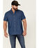North River Men's Short Sleeve Button Down Western Shirt , Dark Blue, hi-res