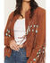 Image #3 - Cripple Creek Women's Amberglow Hand Laced Snap Front Suede Jacket, Brown, hi-res