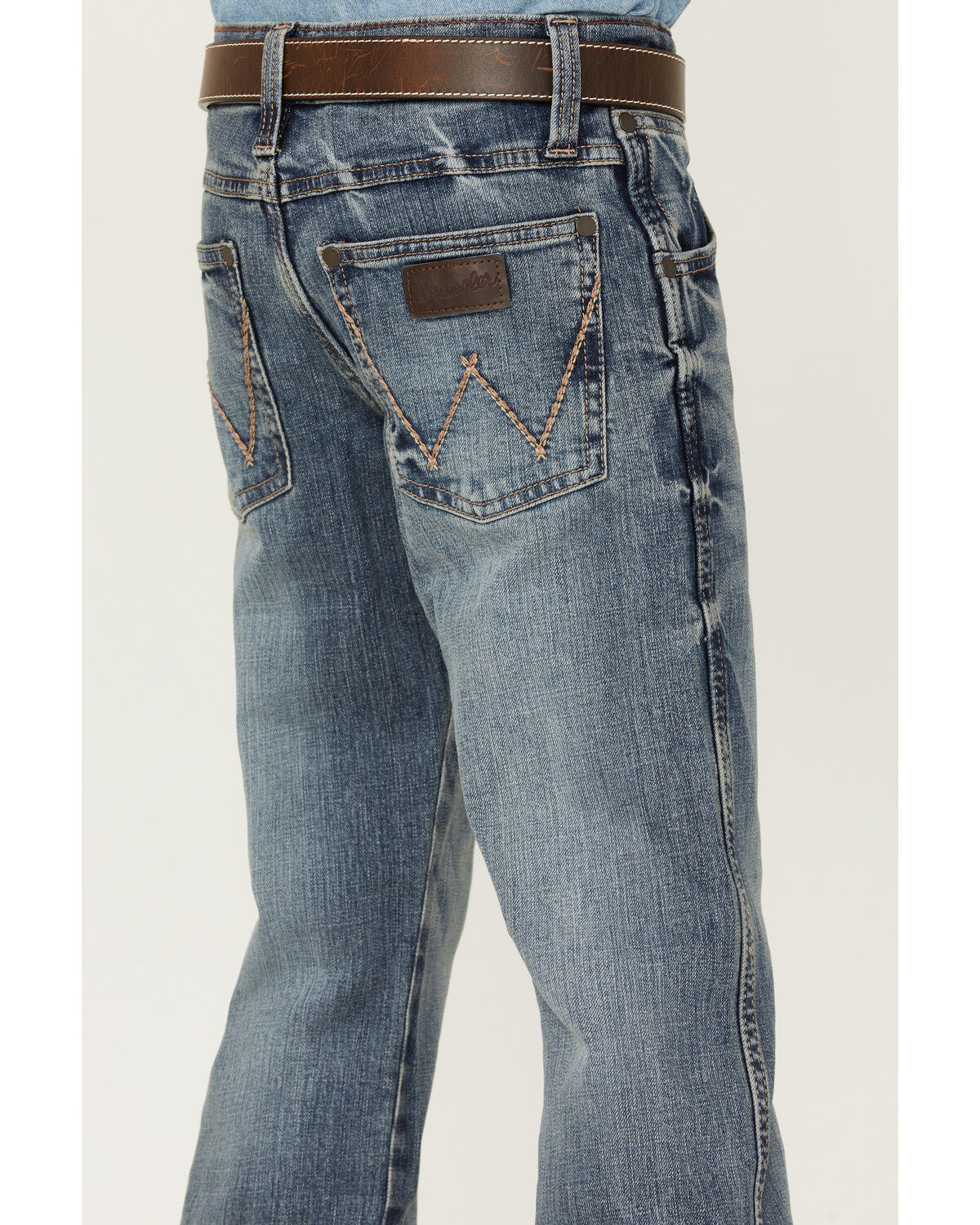 Image #4 - Wrangler Boys' Greeley Relaxed Bootcut Jeans, Blue, hi-res