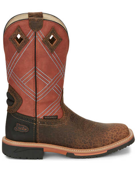 Image #2 - Justin Men's Dalhart Waterproof Western Work Boots - Soft Toe, Brown, hi-res