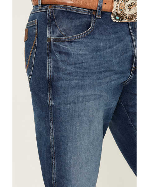 Image #2 - Wrangler Retro Men's Blakelee Medium Wash Slim Straight Stretch Denim Jeans - Tall , Medium Wash, hi-res