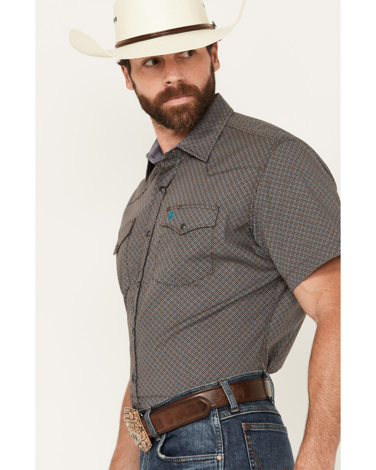 Image #2 - Rodeo Clothing Men's Printed Short Sleeve Snap Western Shirt, , hi-res