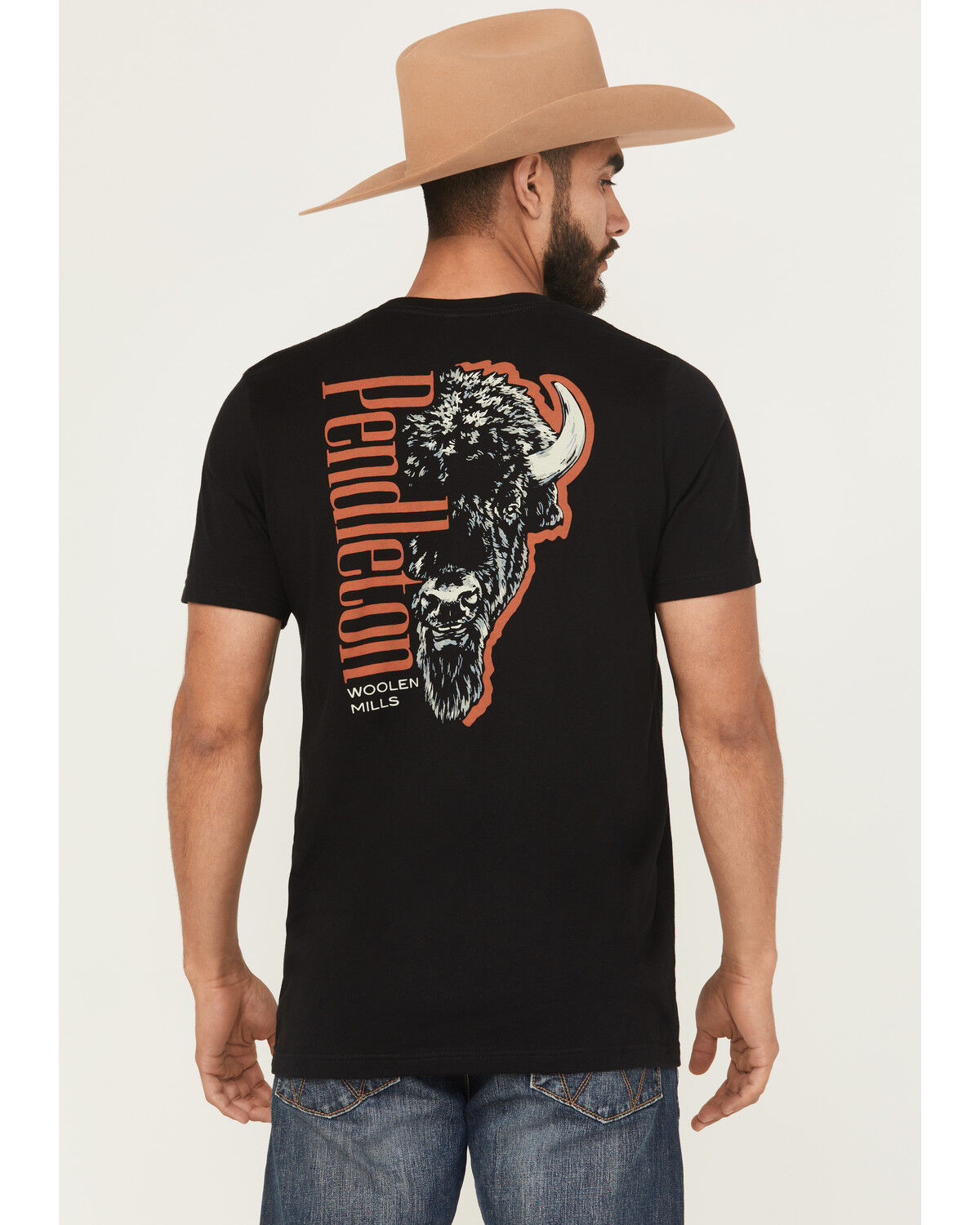 Image #4 - Pendleton Men's Boot Barn Exclusive Bison Head Short Sleeve Graphic T-Shirt, Black, hi-res
