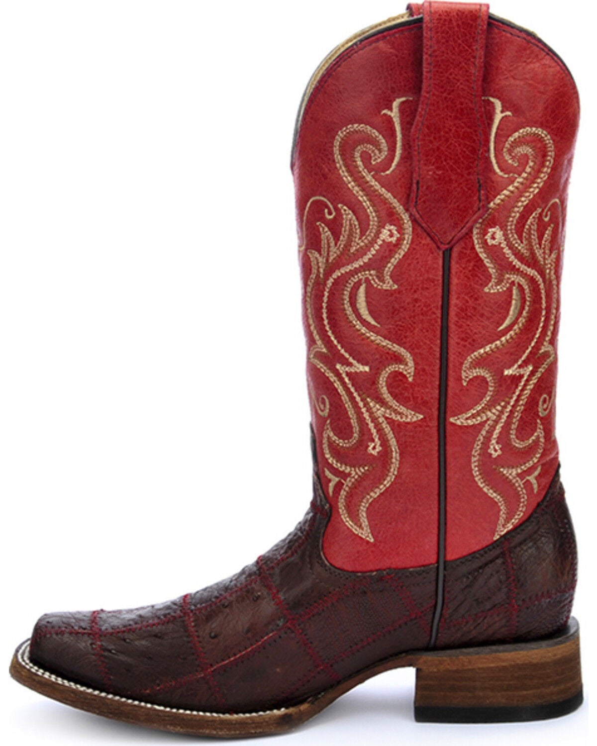 ostrich patchwork boots