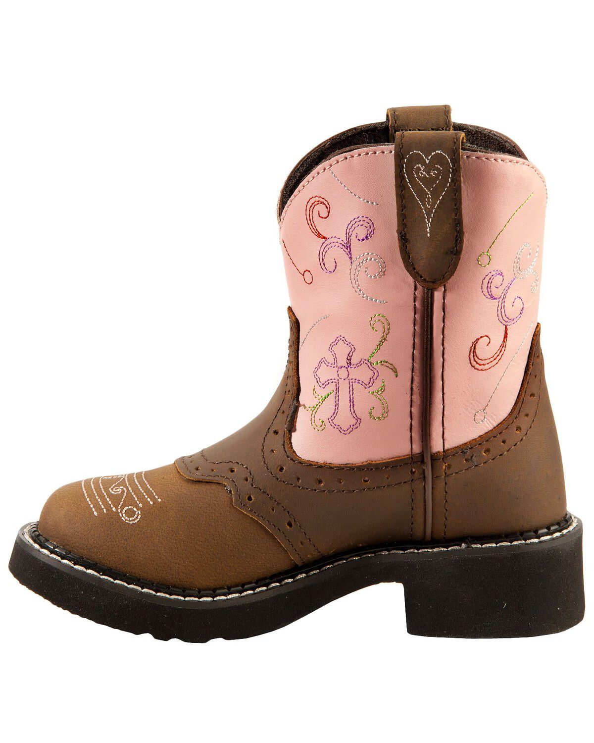 Image #4 - Justin Girls' Gypsy Light Up Cross Embroidered Western Boots, , hi-res