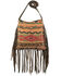 American West Women's Southwestern Tapestry Studded Fringe Crossbody Messenger, Multi, hi-res