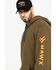 Image #4 - Hawx Men's Olive Logo Sleeve Performance Fleece Hooded Work Sweatshirt  , , hi-res