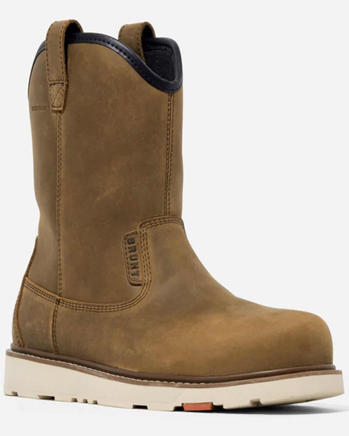 Image #1 - Brunt Workwear Men's Bolduc Waterproof Pull-On Work Boots - Composite Toe, Brown, hi-res