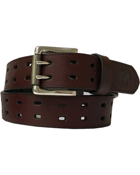 Berne Men's Genuine Leather Double Row Belt , Brown, hi-res