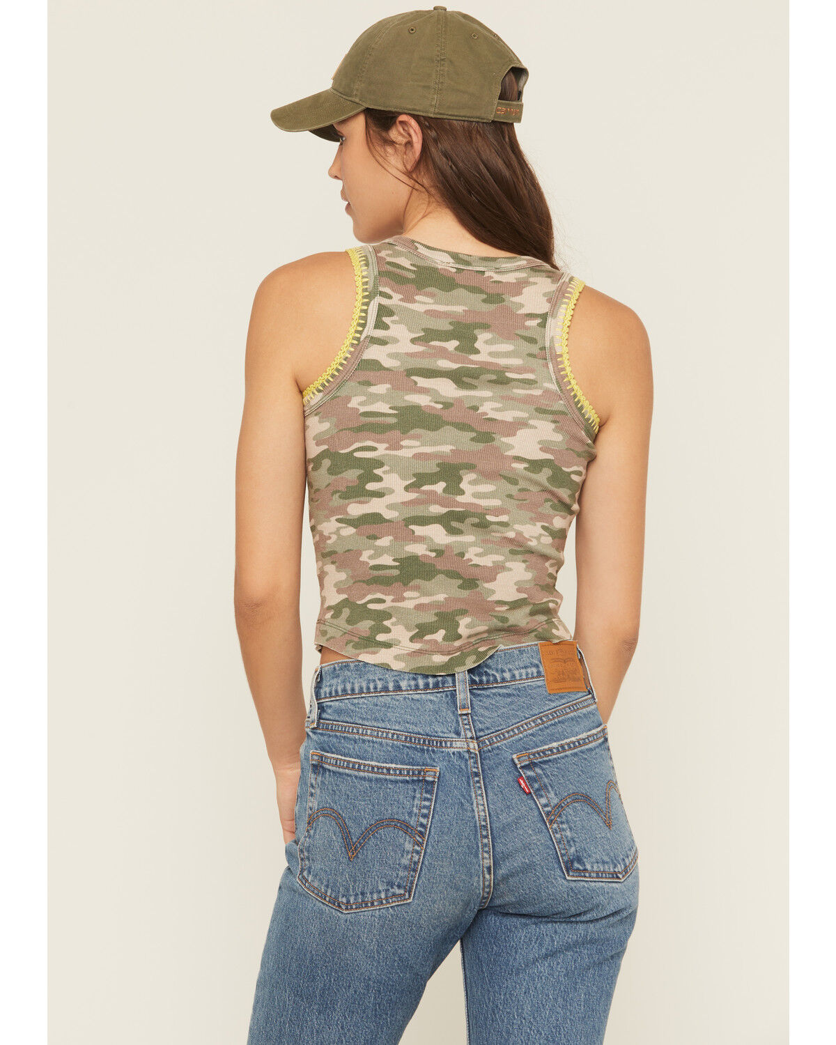 Image #4 - Cleo + Wolf Women's Camo Print Rib Knit Tank Top, Camouflage, hi-res