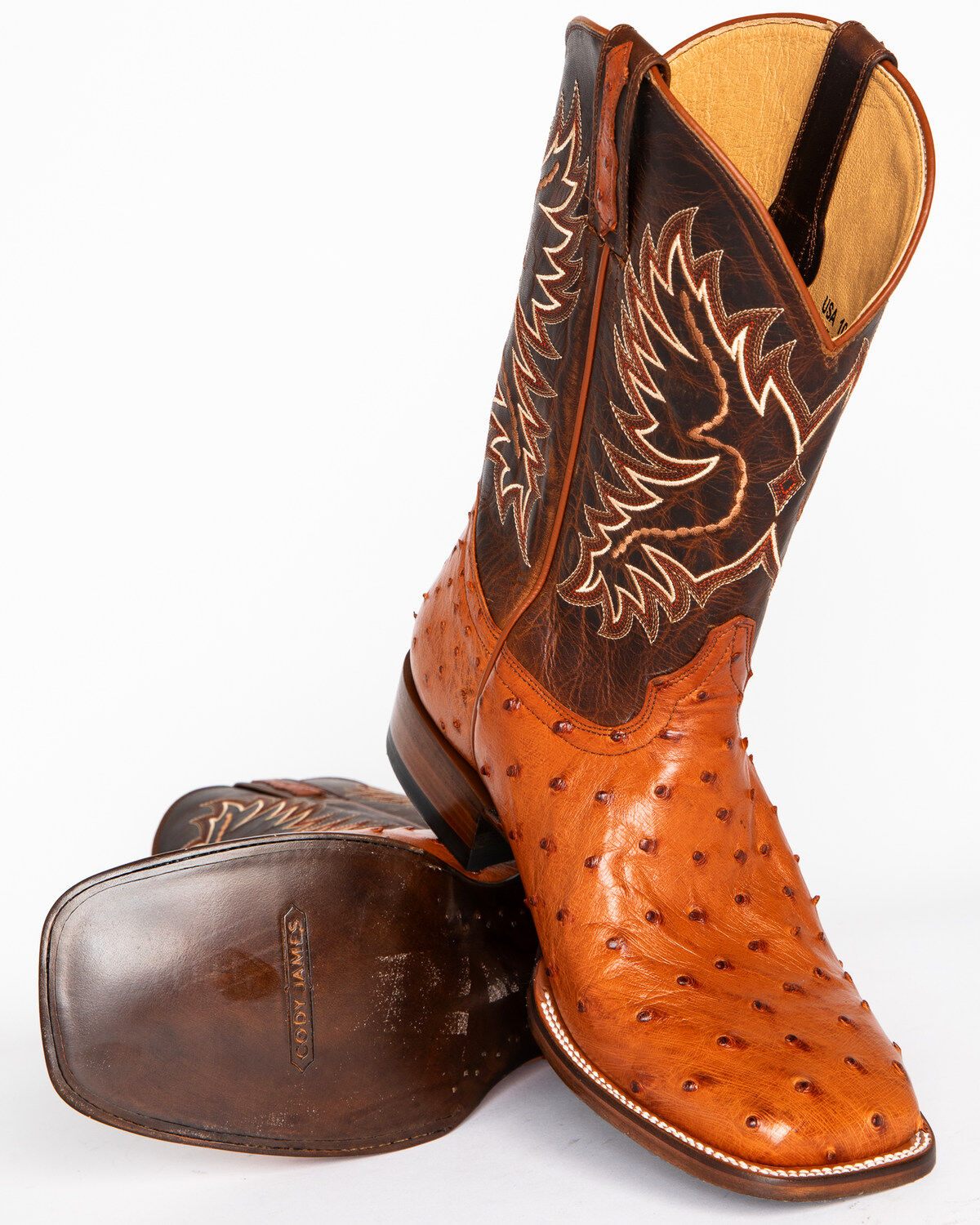 Image #5 - Cody James Men's Full Quill Ostrich Exotic Boots - Square Toe , , hi-res