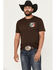 Image #2 - Cowboy Hardware Men's Mexican Flag Short Sleeve Graphic T-Shirt, Dark Brown, hi-res